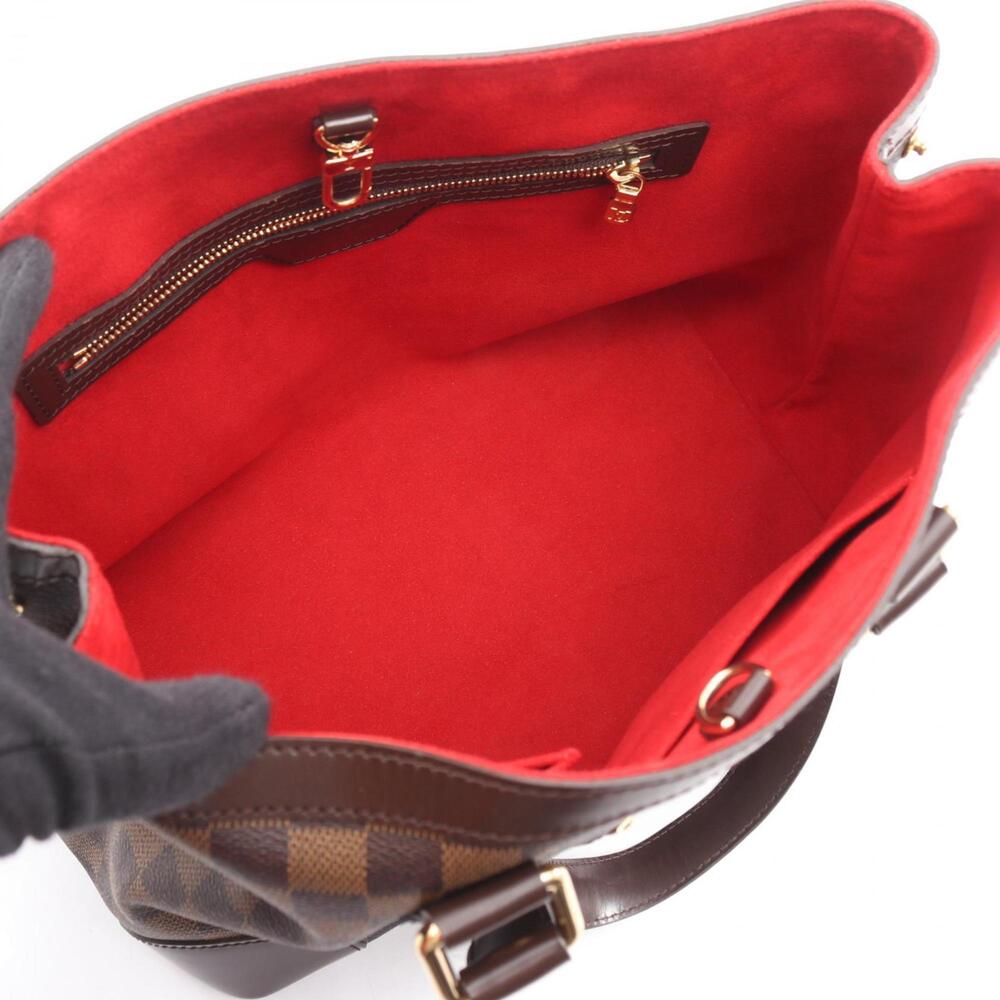 LOUIS VUITTON Authentic Brown Damier Leather Tote Bag - Picture 3 of 9